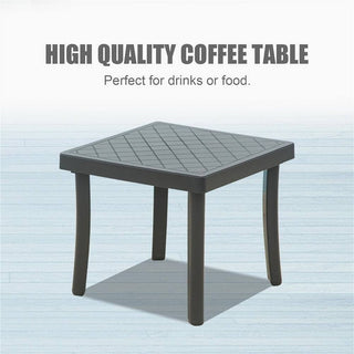 Outdoor Coffee Table Garden Patio Decor End Sofa Side Phone Tea Table Dining Lamp Holder Square Grey