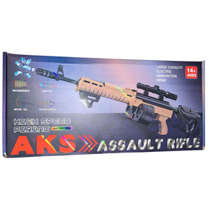 Kids Safe Toy Gun, Tactical 2 Modes Automatic & Manual Sprinkler with Scope, Shoulder Rest, Degradable Water Ball Launcher, Rechargeable Battery, Fun and Harmless Toy for Boys