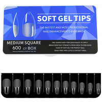 Trendy Look Soft Nails – Medium Coffin Shape | 600 Count Box | Sleek, Durable & Perfect for Stylish Nail Art