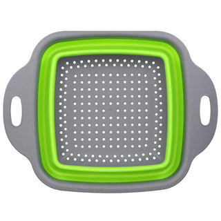 Foldable Kitchen Colander with 22 cm Diameter Square GreenGrey