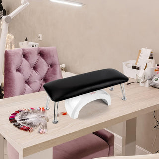 Nail Hand Rest Cusion, Microfiber Leather Arm Rest Nail Table for Fingernails and Toenails, Professional Manicure Nail Pillow Hand Rest Stand for Nail Technician Salon Use (Black)
