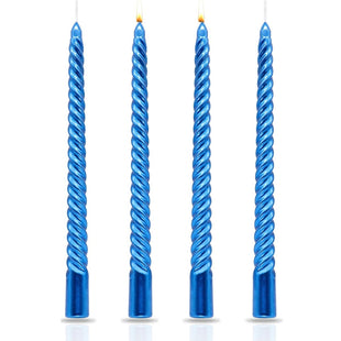 Viyffo Spiral Taper Candles 12 Inch – 4 Pack Green, Dripless, Unscented, Smokeless