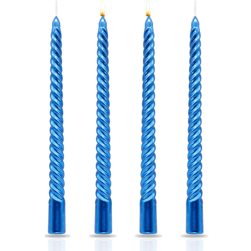 Viyffo Spiral Taper Candles 12 Inch – 4 Pack Green, Dripless, Unscented, Smokeless