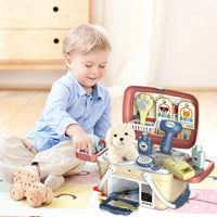 Fridja Pet Care Play Set Dog Grooming Kit with Backpack Doctor Set Vet Kit Educational Toy Pretend Play for Toddlers Kids Children