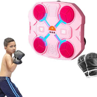 Generic Music Boxing Machine for Kids,Home Wall Mount Music Boxer, Wall Mounted Smart Bluetooth Music Boxing Trainer for Adult Kid Home Exercises,Electronic Boxing Target Training Equipment, Pink
