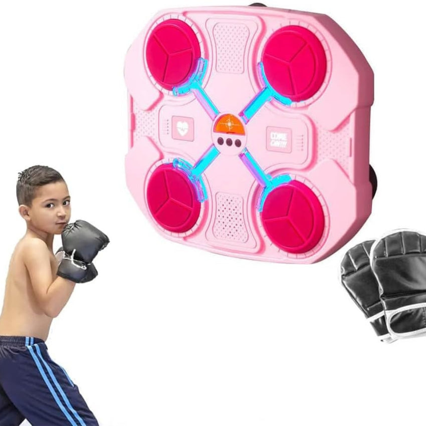 Generic Music Boxing Machine for Kids,Home Wall Mount Music Boxer, Wall Mounted Smart Bluetooth Music Boxing Trainer for Adult Kid Home Exercises,Electronic Boxing Target Training Equipment, Pink