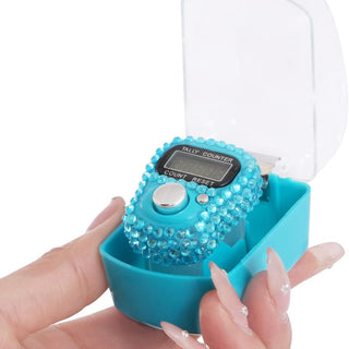 Fracon Digital LCD Electronic Tally Counter, Handheld Finger Ring Tapping People Counter strass design-