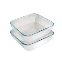 2 Pcs Glass Baking Dishes Glass Pan Cooking Dish Casserole Dish Rectangular Baking Pan Lasagna Pans Glass Oven Bakeware 20 cm,17cm