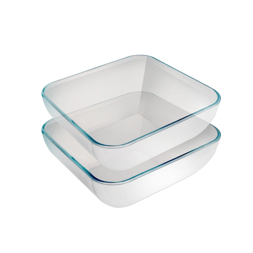 2 Pcs Glass Baking Dishes Glass Pan Cooking Dish Casserole Dish Rectangular Baking Pan Lasagna Pans Glass Oven Bakeware 20 cm,17cm