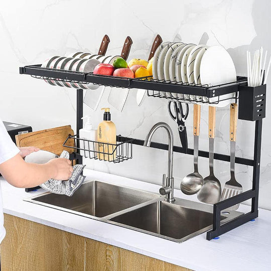 2 Tier Dish Drying Rack Drainer Stainless Steel