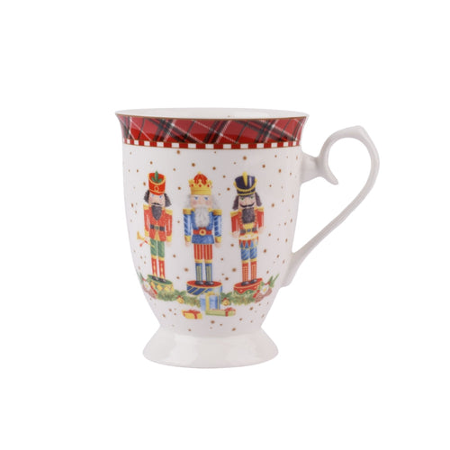 6-Piece Christmas Nutcracker Porcelain Mug Set – Festive Holiday Design