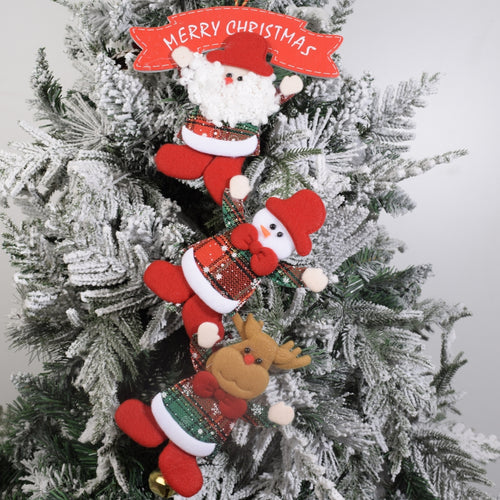 “Merry Christmas” Hanging Decoration with Santa, Snowman & Reindeer