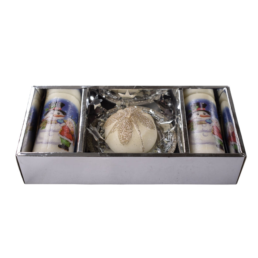 Festive Snowman Candle Set
