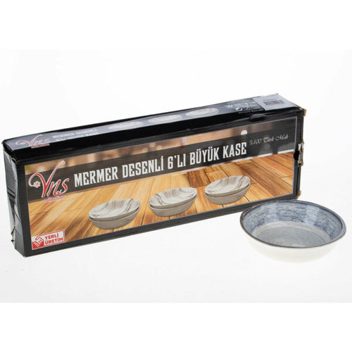 Yns Bowl Marble Patterned Large Digital 6 Piece