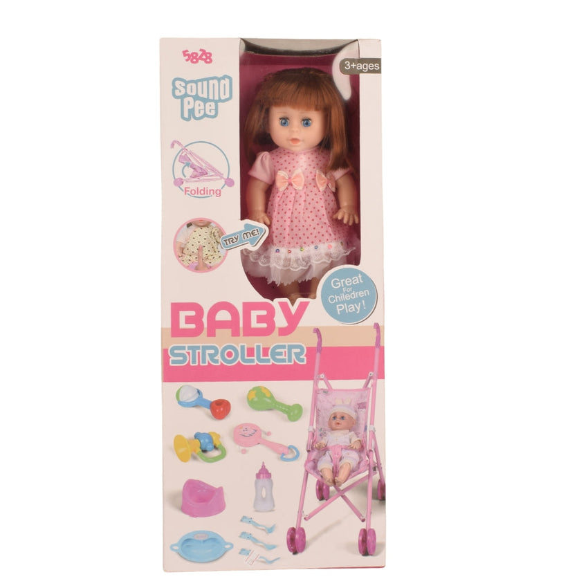 12 inch Doll with Stroller