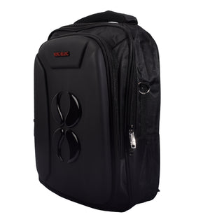 MING SHANG Black Hard-Shell Backpack with Detachable Strap