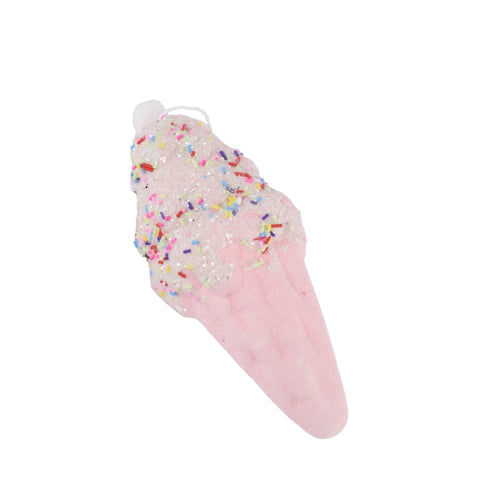 Pink Ice Cream Cone Christmas Tree Decoration 18Cm