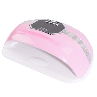 SUN L6 48W LED UV Nail Lamp – Pink with Rhinestone Accents