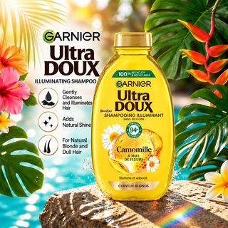 Garnier Ultra Doux Illuminating Shampoo with Chamomile & Flower Honey 600ml