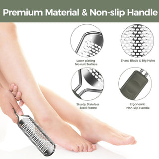 Hard Skin Removal Feet - Stainless Steel Foot File for Dead Skin Remover, Professional Callus Remover for Wet And Dry Feet,Gray
