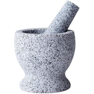 mortar 100% Granite And Pestle Handle Carved 13*10cm