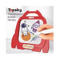 Funny Multifunctional Magnetic Drawing Board for Kids 4 in 1 Learning Rocket Tabletop Board with DIY Use Box