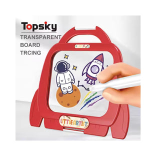 Funny Multifunctional Magnetic Drawing Board for Kids 4 in 1 Learning Rocket Tabletop Board with DIY Use Box