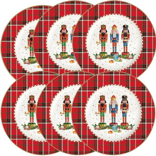 Christmas Plates "Vintage Nutcracker" Porcelain Diameter 7Pcs  1 pcs 30Cm 6 Pcs 20Cm