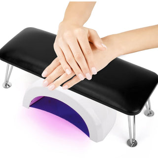 Nail Hand Rest Cusion, Microfiber Leather Arm Rest Nail Table for Fingernails and Toenails, Professional Manicure Nail Pillow Hand Rest Stand for Nail Technician Salon Use (Black)