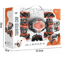 Remote Control Stunt Car,2.4GHz 4WD Remote Control Car, Deformable All-Terrain Off Road Car with 360° Flips and Double Sided Rotating, Watch Gesture Sensor Cool Toy Car