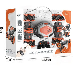 Remote Control Stunt Car,2.4GHz 4WD Remote Control Car, Deformable All-Terrain Off Road Car with 360° Flips and Double Sided Rotating, Watch Gesture Sensor Cool Toy Car