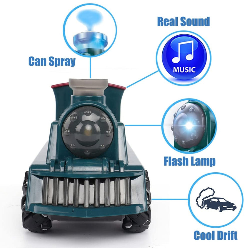 Train Toys for 3 Year olds YF-TOW Toy Train Electric Train with Smoke, Lights & Sounds,Rechargeable Battery，Birthday Gifts for 3 4 5 Year Old Boys