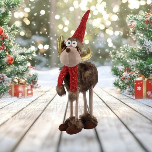 Premium Christmas Reindeer - Winter Elk Figure as Decoration Rack - Cute Christmas Decoration for Room Decoration - Free Standing Figurine on Style Legs - Swedish Ornament