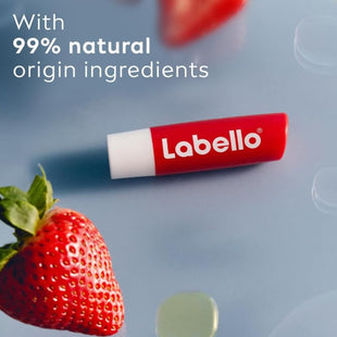 NIVEA LABELLO Lip Balm, Moisturising Lip Care, Strawberry Shine, 4.8g