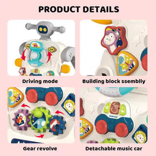 6 in 1 Baby Push Walker for Baby Boy, Musical Activity Center Learning to Walk, Sit to Stand, Early Learning Push Toys for Infant 6-24 Months, Walking Toys Gift for Toddler Boys