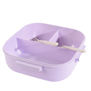 Exsport Purple Lunch Box with Built-in Utensil Compartment