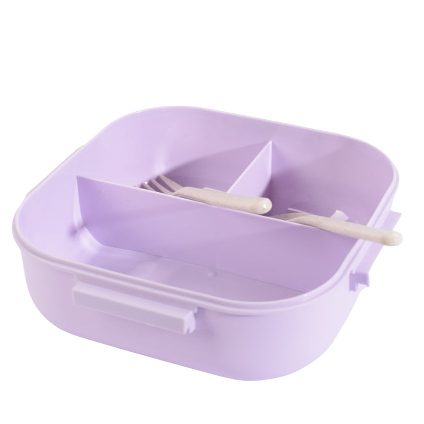 Exsport Purple Lunch Box with Built-in Utensil Compartment
