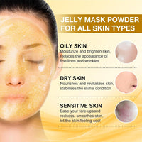 Jelly Mask Powder for Facials, Hydrating & Moisturizing Jelly Face Mask Skin Care Luxury 24K Gold