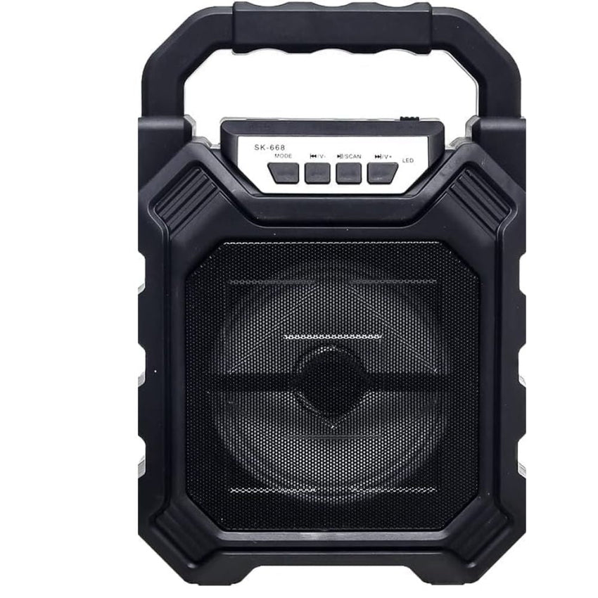 Portable Bluetooth Speaker with USB, AUX,SD Card,Battery and LED Lights Wireless (Black)