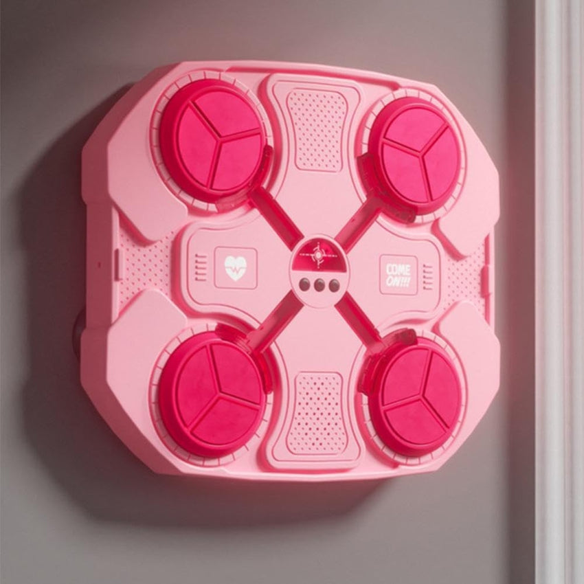 Generic Music Boxing Machine for Kids,Home Wall Mount Music Boxer, Wall Mounted Smart Bluetooth Music Boxing Trainer for Adult Kid Home Exercises,Electronic Boxing Target Training Equipment, Pink