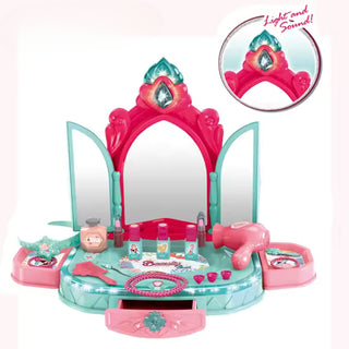 Beauty Artist Makeup Kids Toy Dressing Table With Light
