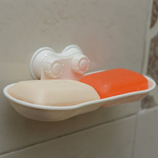 Double Soap Suction Wall Mount Soap Dish Holder