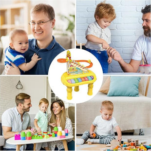 Small Piano Keyboard, Stair Climbing Duck Musical Instrument Toy for Kids