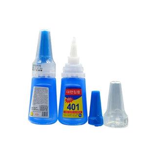 Professional Nail Art Super Glue Stronger 20G Bottle 401 Rapid Fix Handmade Adhesive Quick Dry Quick Sol Ceramic Glass Glue Dye Craft Tool Transparent
