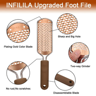 Hard Skin Removal Feet - Stainless Steel Foot File for Dead Skin Remover, Professional Callus Remover for Wet And Dry Feet,Brown
