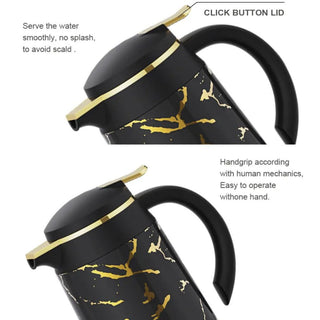 Sunlife Hot-selling 1L Fashion Thermal Flask Marble Design Glass Liner Water Bottle Thermo Jug