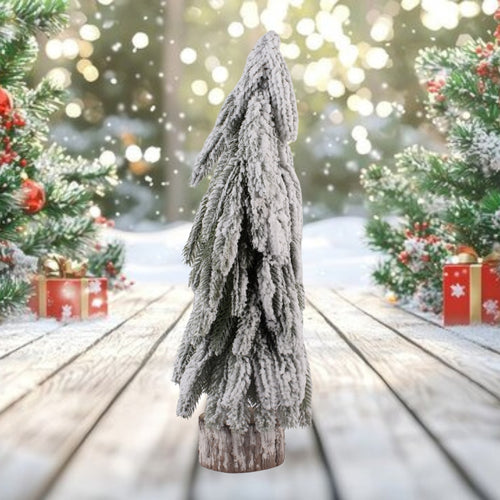 Flocked Artificial Christmas Tree in Decorative Planter 50Cm