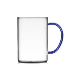 Pyrex Clear Glass Water Cup, Heat Resistant Tea, Coffee, Cappuccino Mug for Hot and Cold Drinks - Multicolor