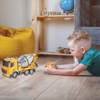 RC Concrete Mixer, Remote Control Router Truck, Lighting Effects, 360° Rotatable Tank, Rechargeable