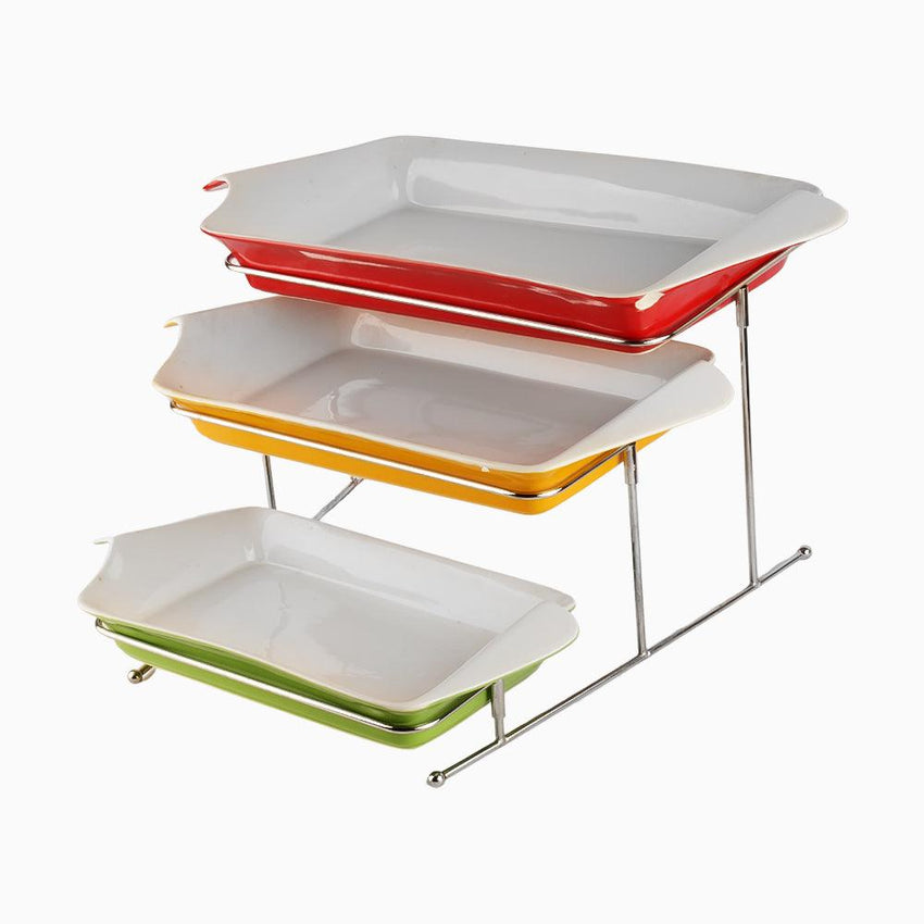 3 Layers Oven Plate With Metal Rack